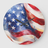 Amerikanische Flagge Große Wanduhr (Vorderseite)