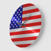 Amerikanische Flagge Große Wanduhr (Winkel)
