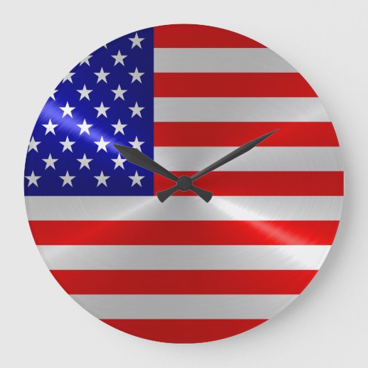 Amerikanische Flagge Große Wanduhr (Vorderseite)