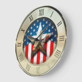 Amerikanische Flagge Große Wanduhr (Winkel)