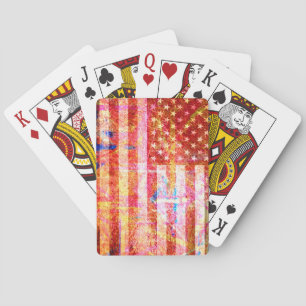 Amerikanische Flagge Grunge Art #2 Spielkarten