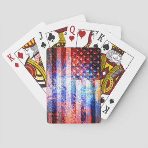 Amerikanische Flagge Grunge Art Spielkarten