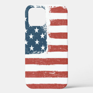 Amerikanische Flagge Grunge Hintergrund. Raster-Ve iPhone 12 Hülle