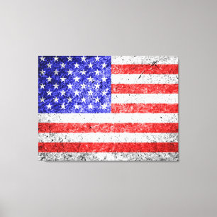 Amerikanische Flagge Grunge Leinwanddruck