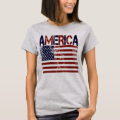 Amerikanische Flagge Grungy T-Shirt (Vorderseite)