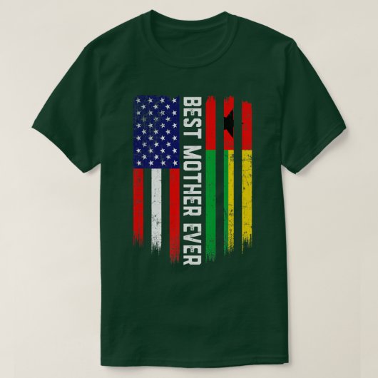 Amerikanische Flagge & Guinea-Bissau Flagge Beste  T-Shirt (Design vorne)
