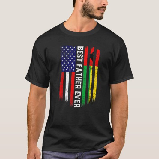 Amerikanische Flagge & Guinea Bissau Flagge Bester T-Shirt (Vorderseite)