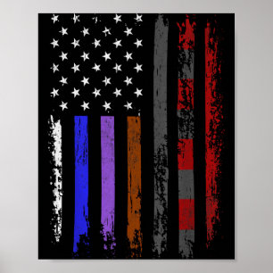 Amerikanische Flagge Gürtel BJJ Brazilian Jiu Jits Poster