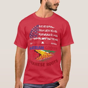 Amerikanische Flagge Guyanas Roots Guyana Flag US- T-Shirt