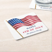 Amerikanische Flagge Happy 4. Juli Rechteckiger Pappuntersetzer (angewinkelt)