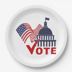 Amerikanische Flagge, Hauptstadt Abstimmung Karo M Pappteller