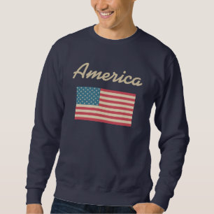 Amerikanische Flagge Herren-Shirt Sweatshirt Gesch