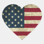 Amerikanische Flagge Herz-Aufkleber (Vorderseite)