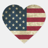 Amerikanische Flagge Herz-Aufkleber (Vorderseite)