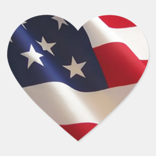 Amerikanische Flagge Herz-Aufkleber