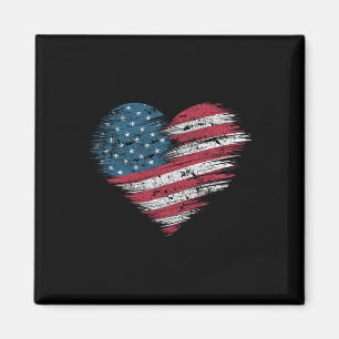 Amerikanische Flagge Herz Frauen Männer Kinder Pat Magnet