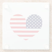 Amerikanische Flagge Herz Glasuntersetzer (Rückseite)