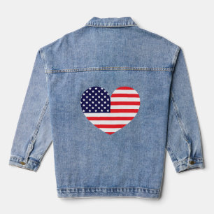 Amerikanische Flagge Herz Jeansjacke