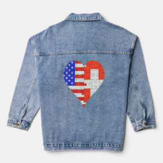 Amerikanische Flagge Herz Jeansjacke