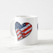 Amerikanische Flagge Herz Kaffeetasse (Vorderseite Links)