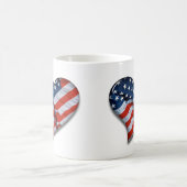 Amerikanische Flagge Herz Kaffeetasse (Mittel)