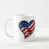 Amerikanische Flagge Herz Kaffeetasse (Links)