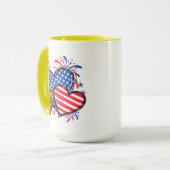 Amerikanische Flagge Herz Leopard Sublimation-6421 Tasse (Vorderseite Links)