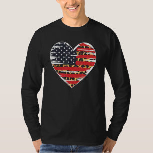 Amerikanische Flagge Herz Leopard USA Patriotic 4. T-Shirt