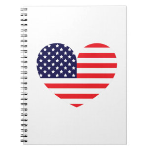 Amerikanische Flagge Herz Notizblock