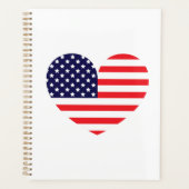 Amerikanische Flagge Herz Planer (Vorderseite)