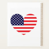 Amerikanische Flagge Herz Planer (Rückseite)
