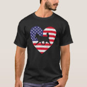 Amerikanische Flagge Herz sibirischen Husky Hund 4 T-Shirt (Vorderseite)