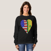 Amerikanische Flagge Herz Sweatshirt (Vorne ganz)