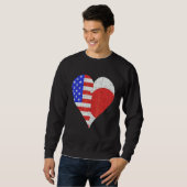 Amerikanische Flagge Herz Sweatshirt (Vorne ganz)