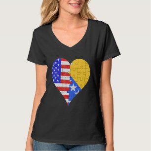 Amerikanische Flagge Herz T-Shirt