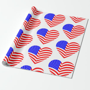 amerikanische Flagge Herz USA patriotisch Geschenkpapier