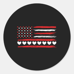 Amerikanische Flagge Herzen Liebe Patriotisch Glüc Runder Aufkleber