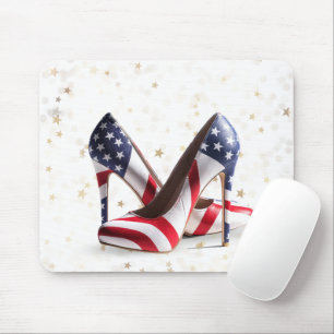 Amerikanische Flagge High Heel Schuhe Mousepad
