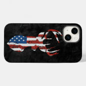 Amerikanische Flagge Hirsch auf Leder Case-Mate iPhone Hülle (Rückseite (Horizontal))