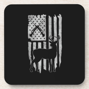 Amerikanische Flagge Hirschjagd Patriotischer Jäge Getränkeuntersetzer