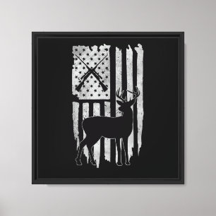 Amerikanische Flagge Hirschjagd Patriotischer Jäge Leinwanddruck