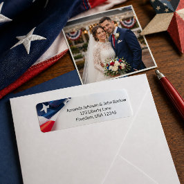 Amerikanische Flagge Hochzeitsnamen Rücksende-Adre