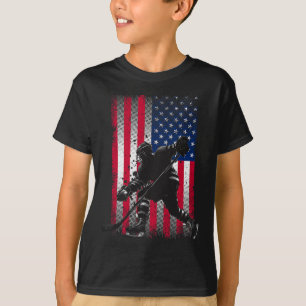 Amerikanische Flagge Hockey Frauen Kinder Männer T-Shirt