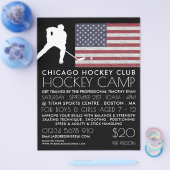 Amerikanische Flagge, Hockey-Spieler, Camp-Werbung Flyer (Einzeln)