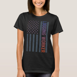 Amerikanische Flagge - Holzfäller T-Shirt