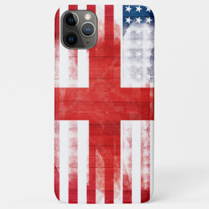 Amerikanische Flagge  Holzkörner und Pinselstriche Case-Mate iPhone Hülle