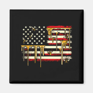 Amerikanische Flagge & Honigbiene Patriotischer Im Magnet
