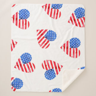 Amerikanische Flagge hört Wasserfarbe Nahtlos. Sherpadecke
