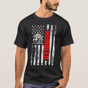 Amerikanische Flagge Hurdling Sports Patriotic Hur T-Shirt