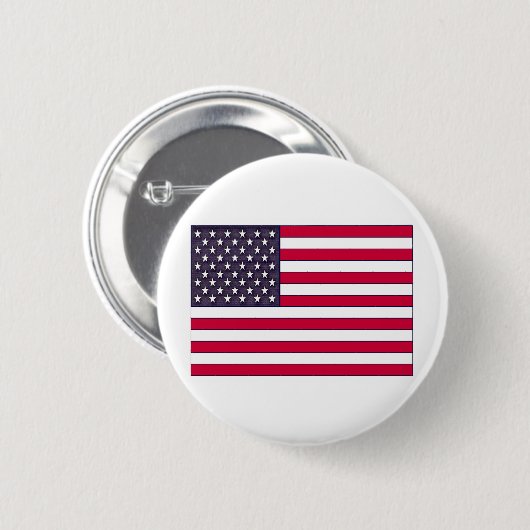 Amerikanische Flagge (Ihr Text) Button (Vorne & Hinten)